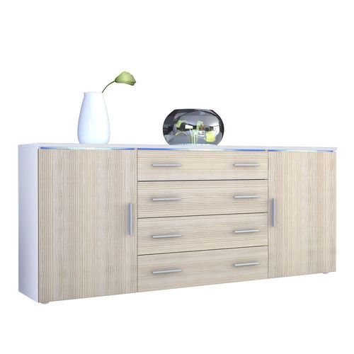 Credenza bianca Messina, madia moderna in 2 dimensioni,mobile soggiorno design