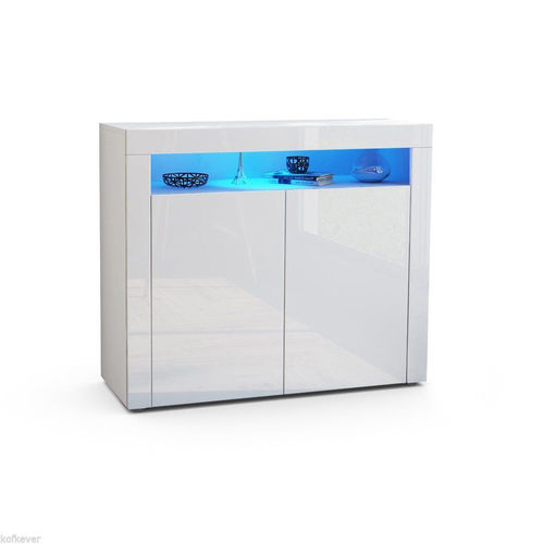 Comò moderno Girasole, credenza a due ante, 13 colori a scelta