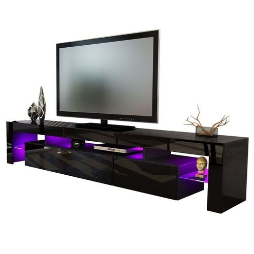 Vivaldi porta tv moderno nero, frontali in 13 colori, mobile soggiorno