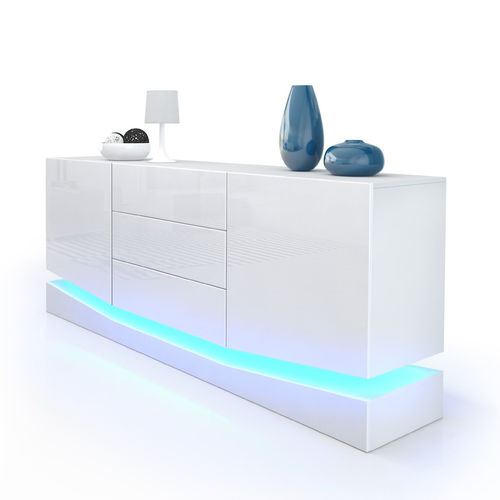 Credenza moderna Extension, mobile con altezza regolabile, frontali in 13 tinte a scelta