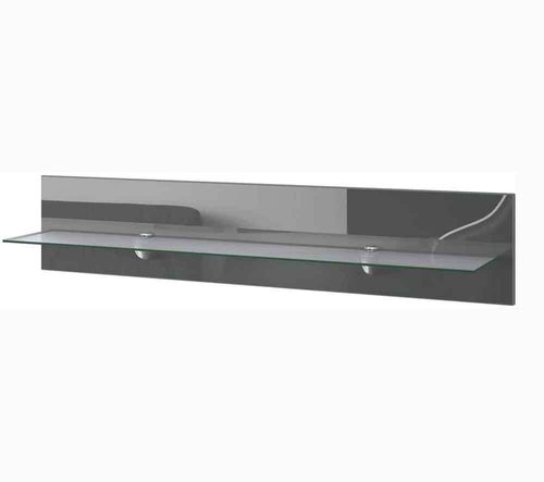 Ariel mensola in vetro moderna cm. 98, complemento arredo in 13 colori con led