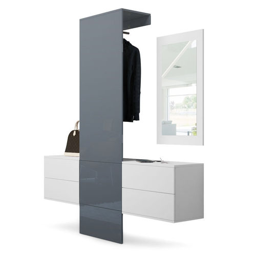 Mobile per ingresso Neve 3, entrata bianca,corridoio in 13 colori design con specchio