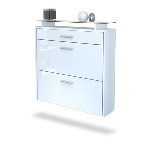 Scarpiera appesa Brina, mobile sospeso bianco 15 colori, 8 paia di scarpe